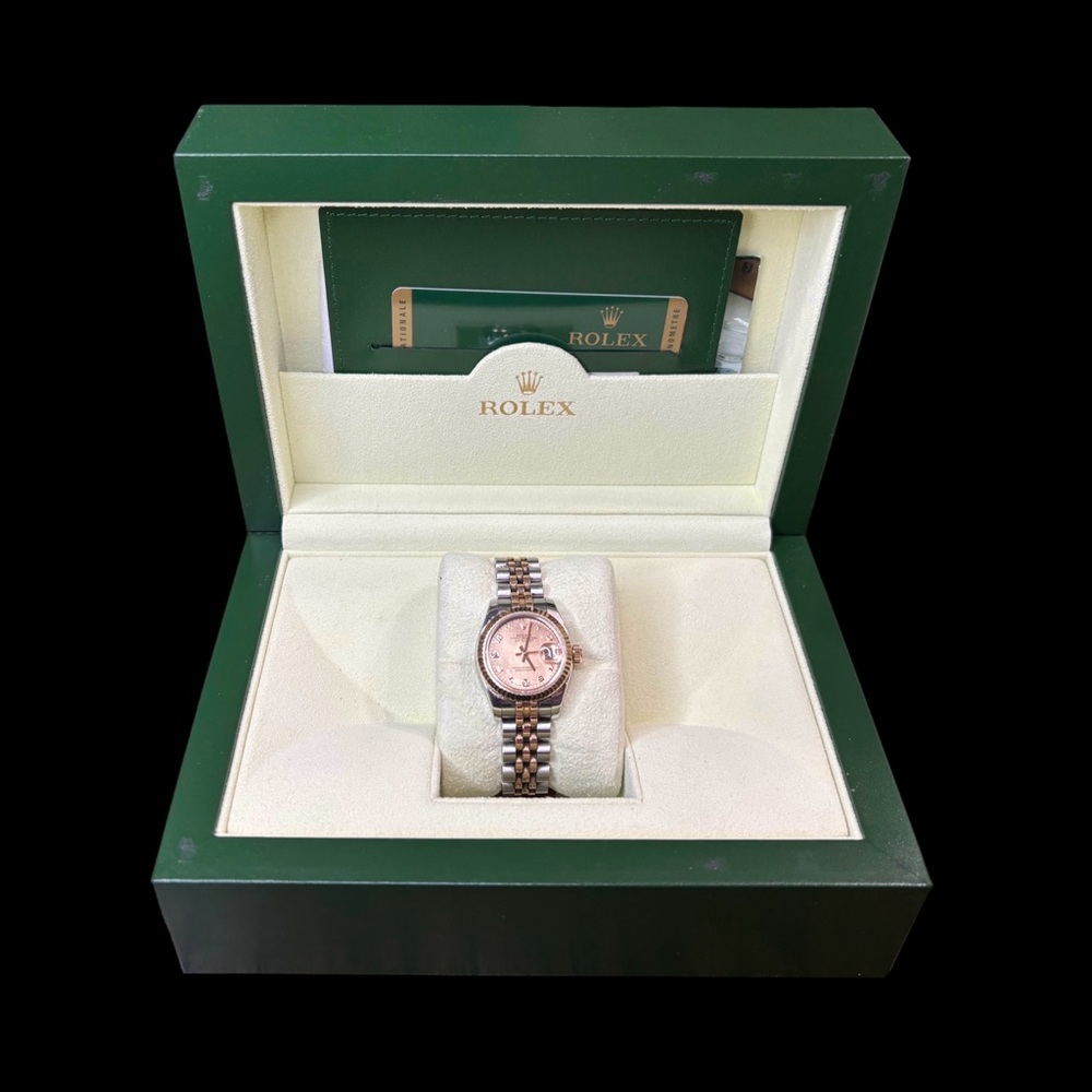 Ladies Datejust Rolex Watch 18k Rose Gold & Diamond with Appraisal